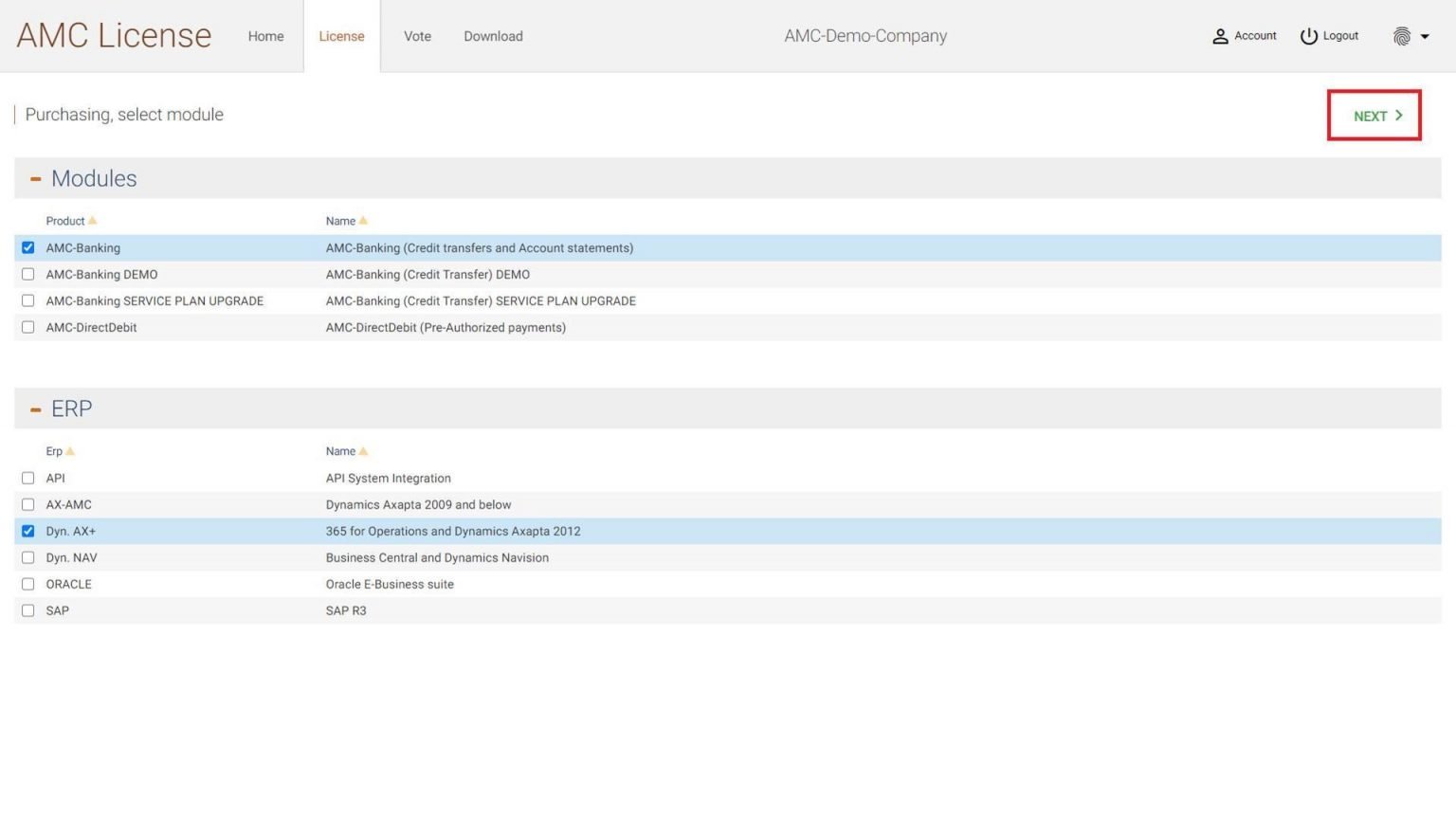 How to register an Enterprise license for AX2012/D365FO - AMC Banking